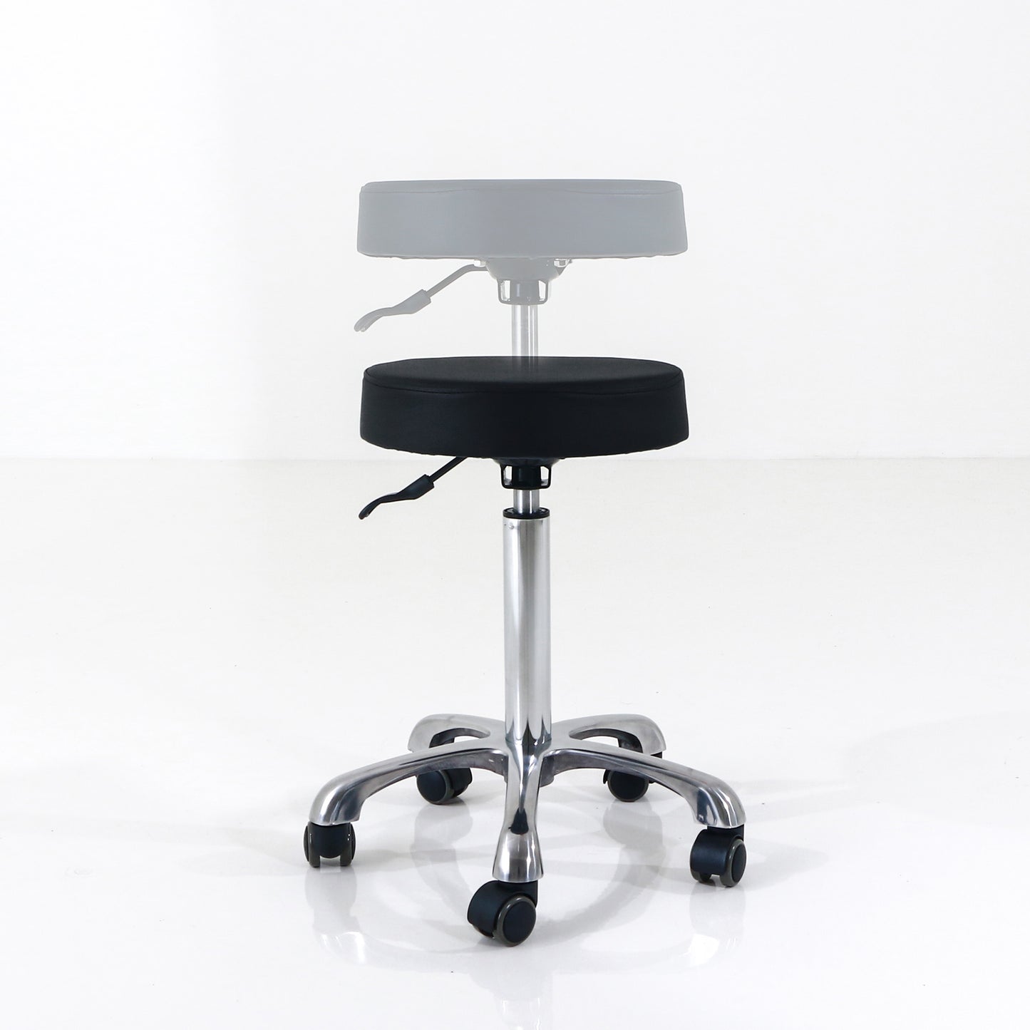 Therapist Button Stool Black Adjustable Height