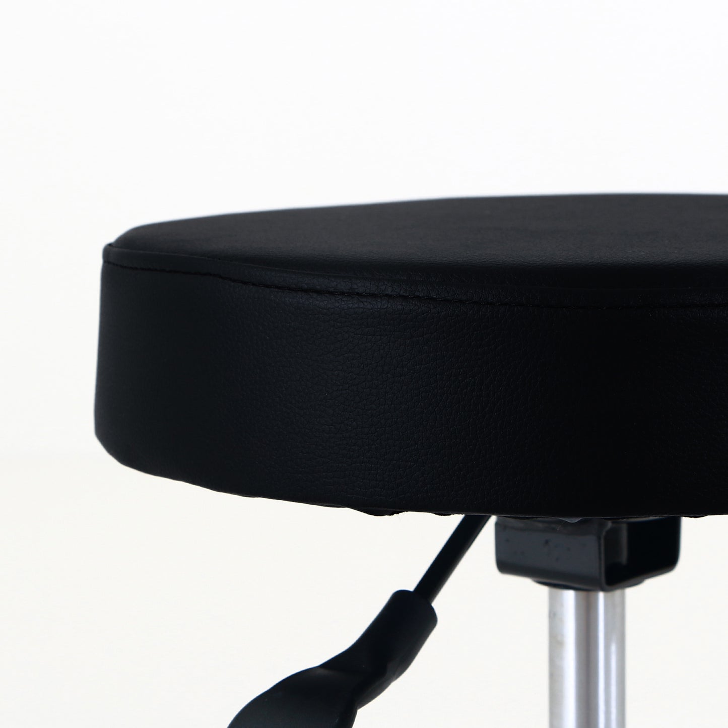 Therapist Button Stool Black Adjustable Height Zoomed