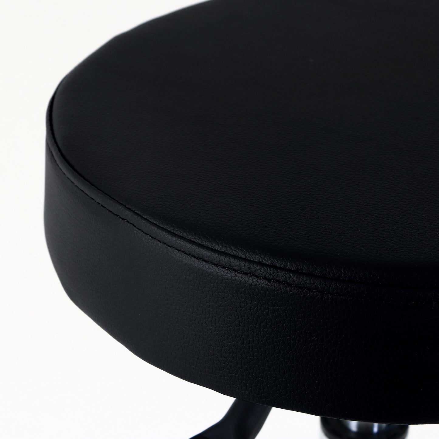 Therapist Button Stool Black Adjustable Height Zoomed