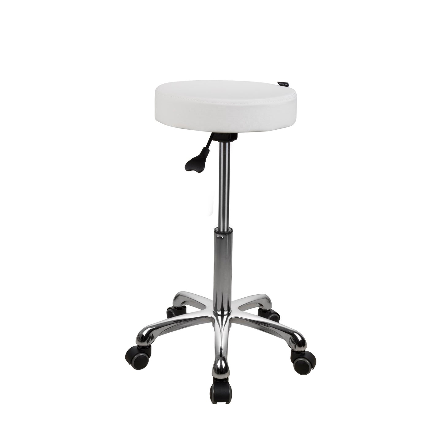 Therapist Button Stool White Adjustable Height High