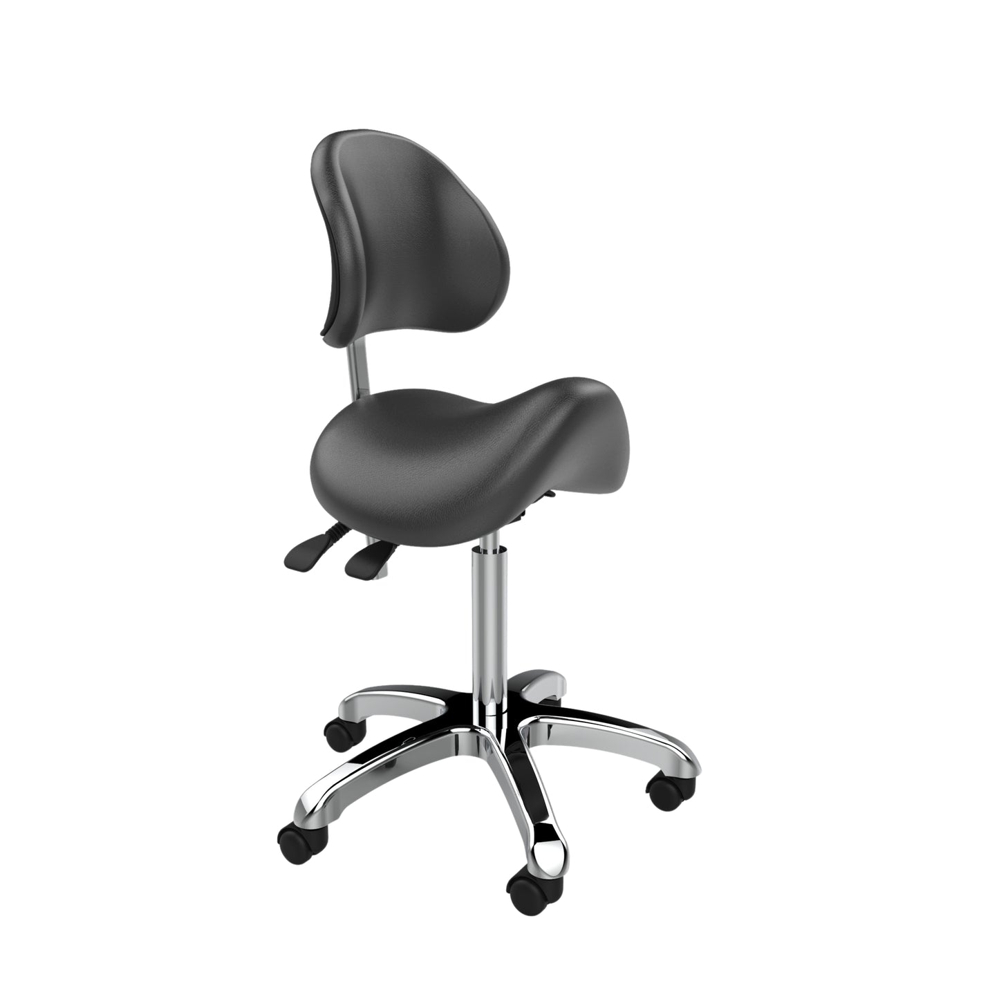 The Lolli Saddle Stool dark grey Adjustable height and back