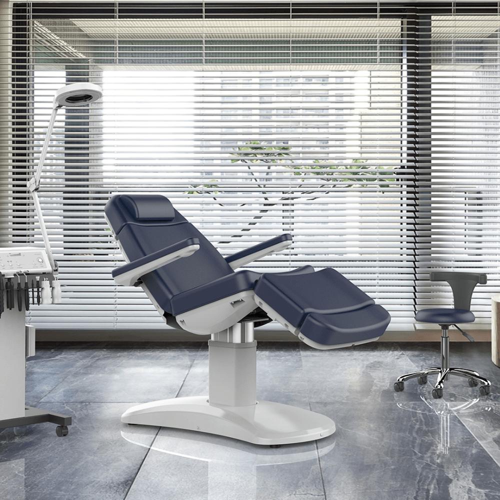 Dark blue spa facial chair in a spa room