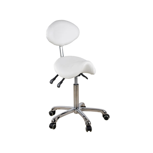 Twirl Saddle Stool with Back Support - Silverfox 1025
