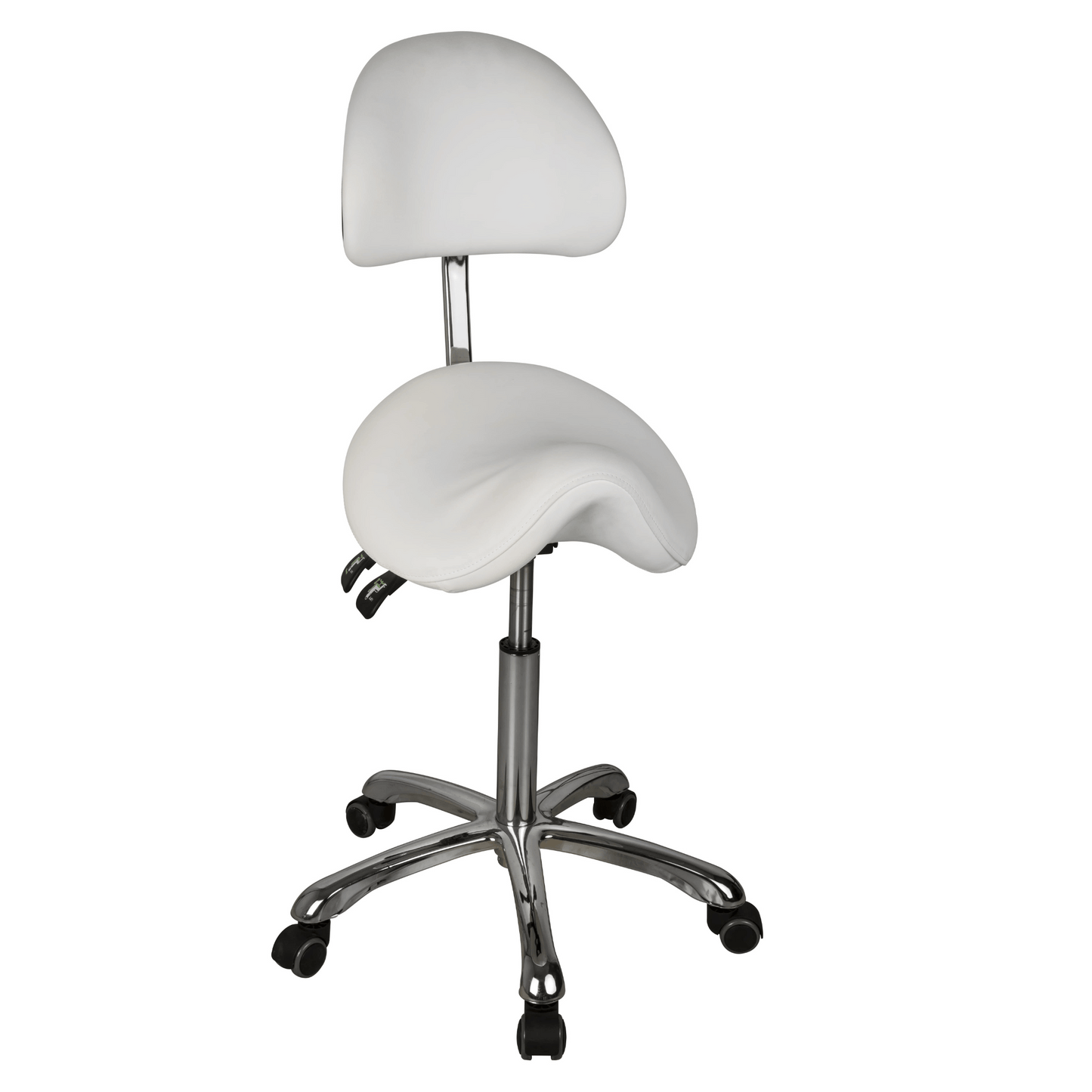 The Lolli Saddle Stool White Adjustable height Image 4